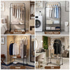 Artiss Double Rod Clothes Rack Airer with Storage Shelf