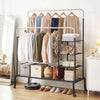 Artiss Double Rod Clothes Rack with Shelf