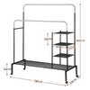 Artiss Double Rod Clothes Rack with Shelf