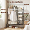 Artiss Double Rod Clothes Rack with Shelf