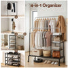Artiss Double Rod Clothes Rack with Shelf