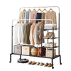 Artiss Double Rod Clothes Rack with Shelf