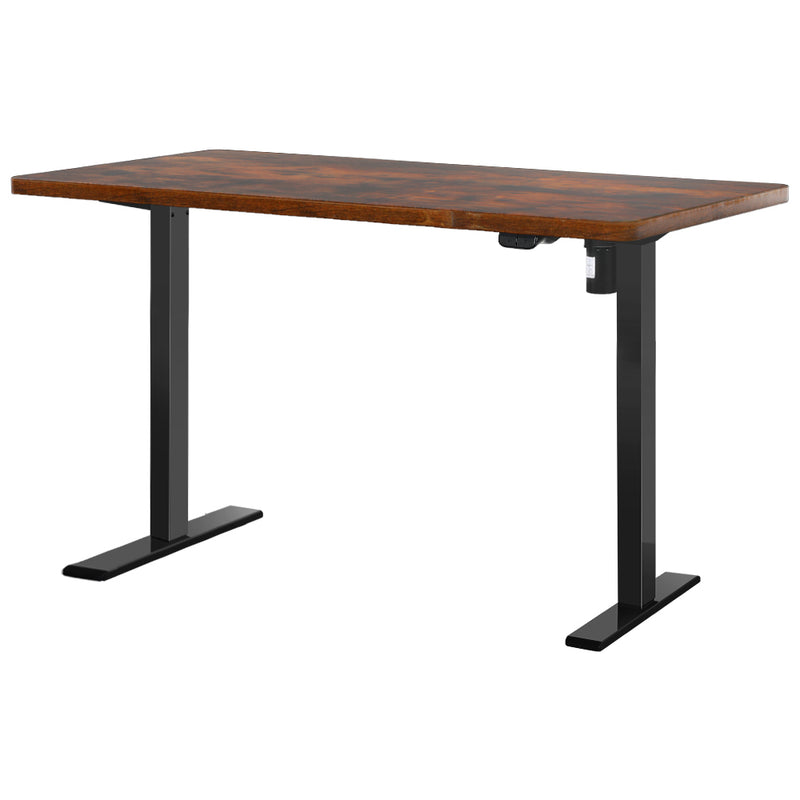 120cm Motorised Standing Desk – Rustic Brown