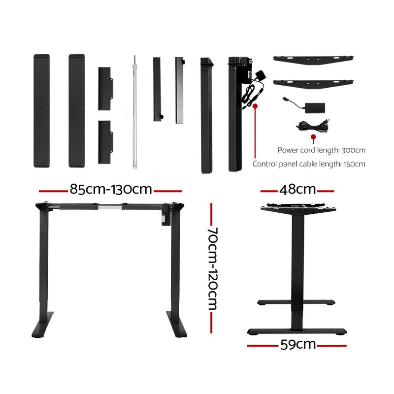 120cm Motorised Standing Desk – Rustic Brown