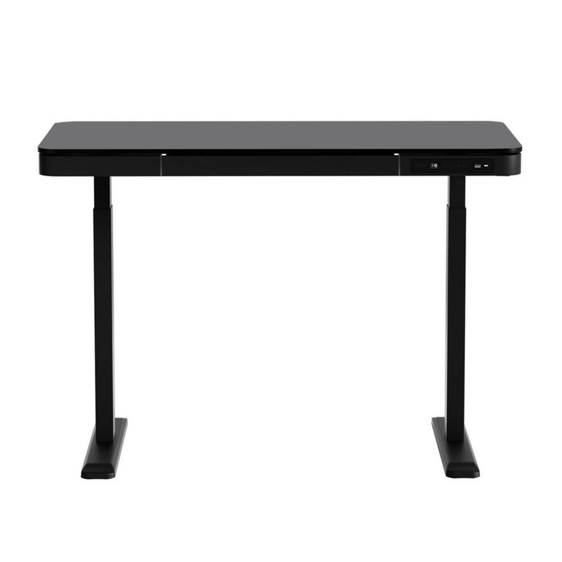 Motorised Electric Standing Desk with Drawer – 120CM Black