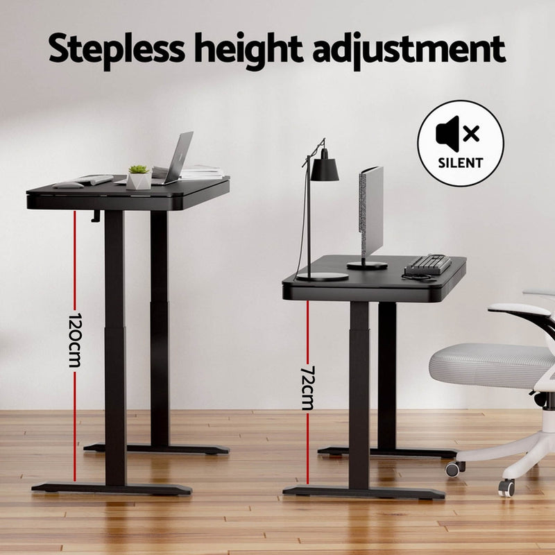 Motorised Electric Standing Desk with Drawer – 120CM Black