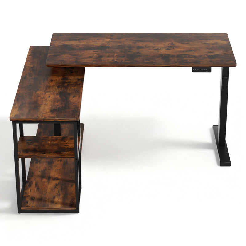 Artiss Motorised 120 cm Rustic Brown Standing Desk