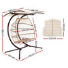 Gardeon 2-Seater Egg Swing Chair – Latte Wicker