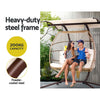 Gardeon 2-Seater Egg Swing Chair – Latte Wicker