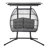 Gardeon 2-Seater Egg Swing Chair – Grey Wicker