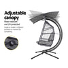 Gardeon 2-Seater Egg Swing Chair – Grey Wicker