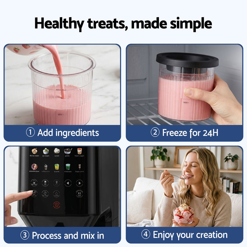 Devanti 10-in-1 Ice Cream Maker Machine – Gelato, Sorbet & Frozen Desserts