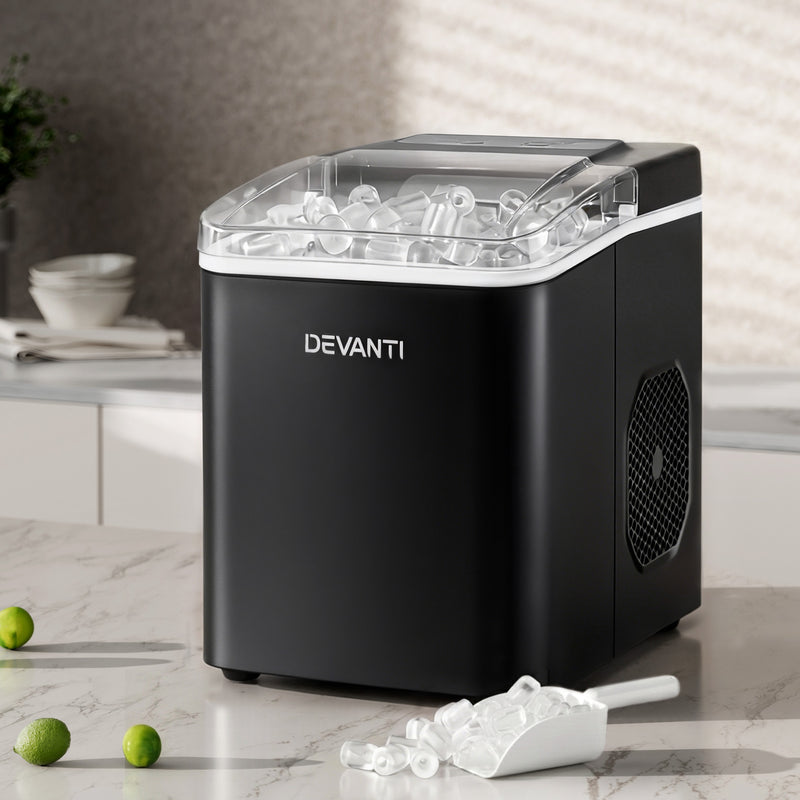Devanti 12kg Countertop Ice Maker 1.2L Black