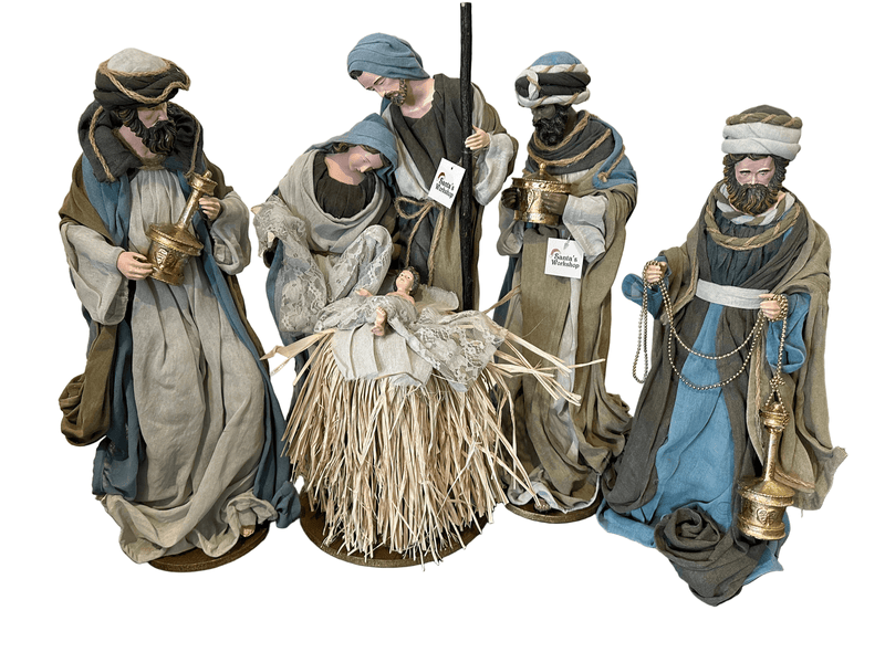 53cm Handmade Nativity Set with Holy Family & Three Wise Men