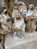 45cm Gold & White Holy Family Nativity Set with Three Wise Men