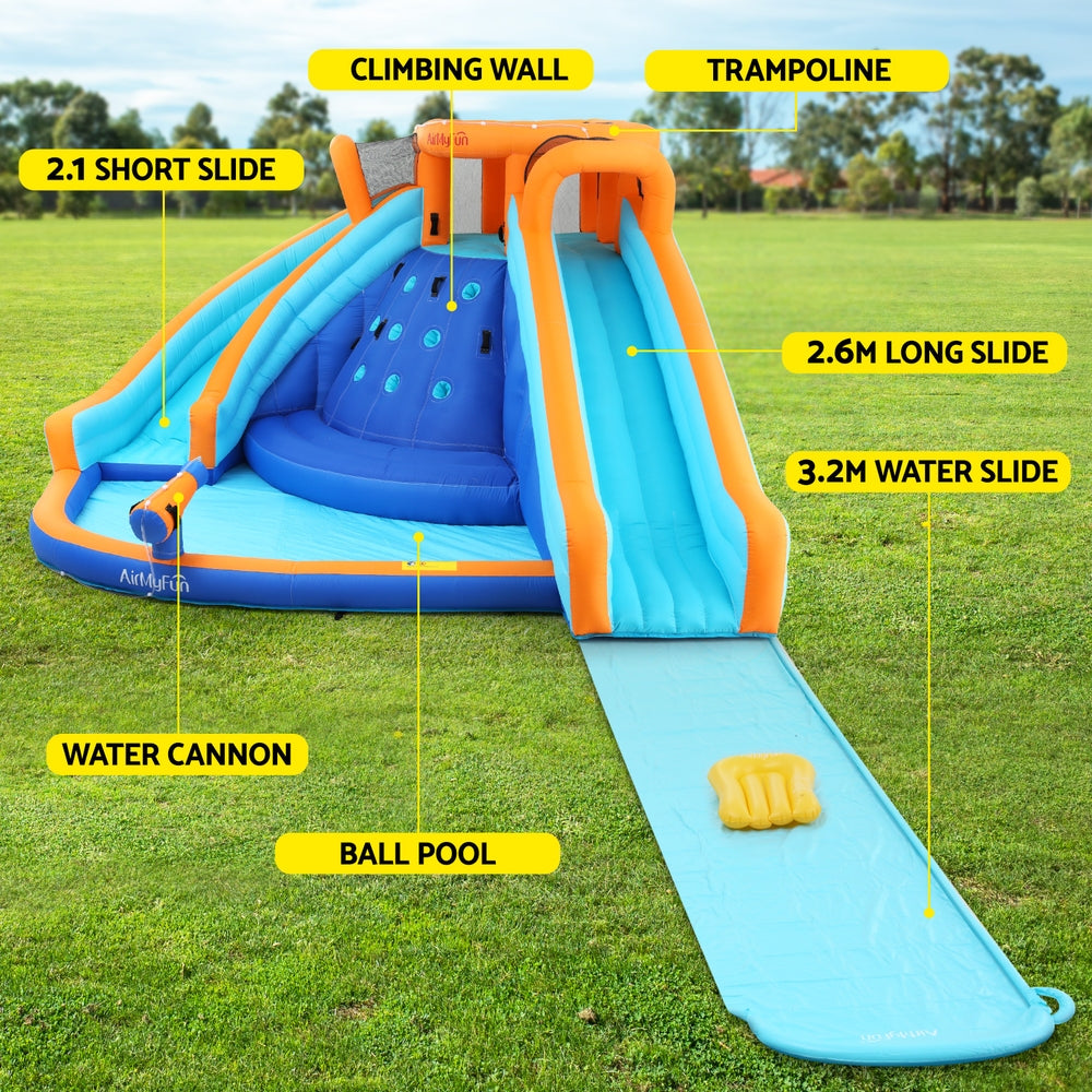 AirMyFun Kids Inflatable Pool & Double Water Slide Jumping Castle