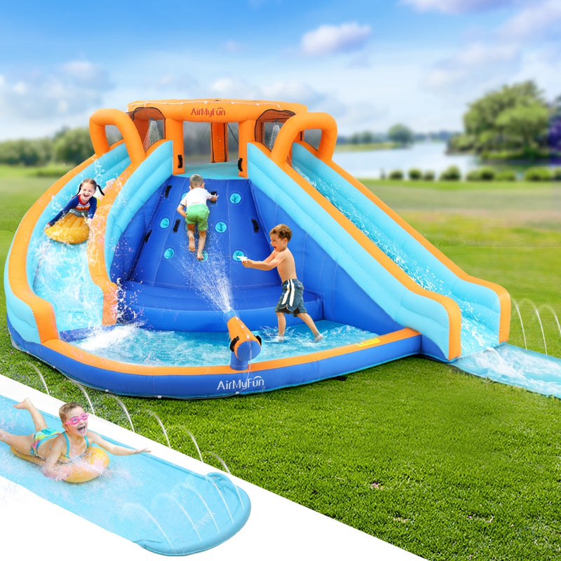 AirMyFun Kids Inflatable Pool & Double Water Slide Jumping Castle