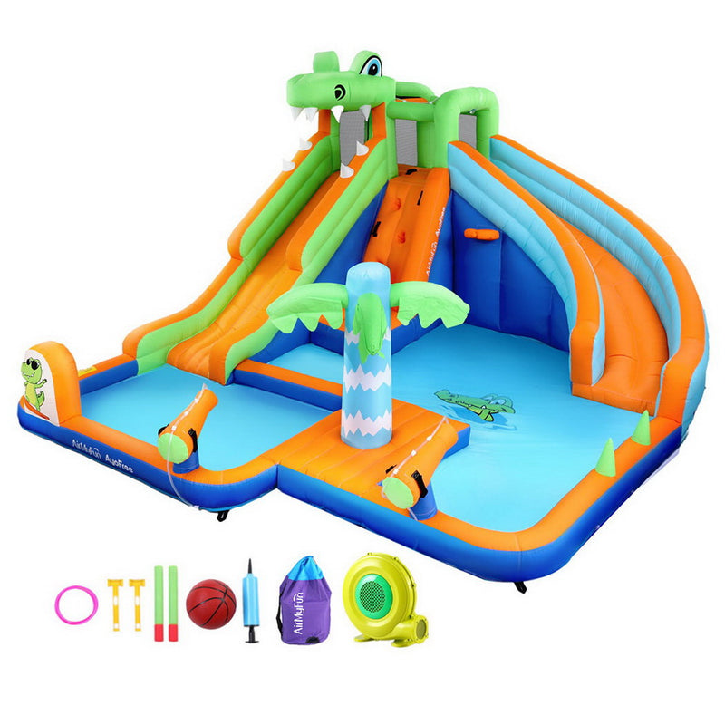 AirMyFun Kids Inflatable Pool & Double Water Slide Jumping Castle