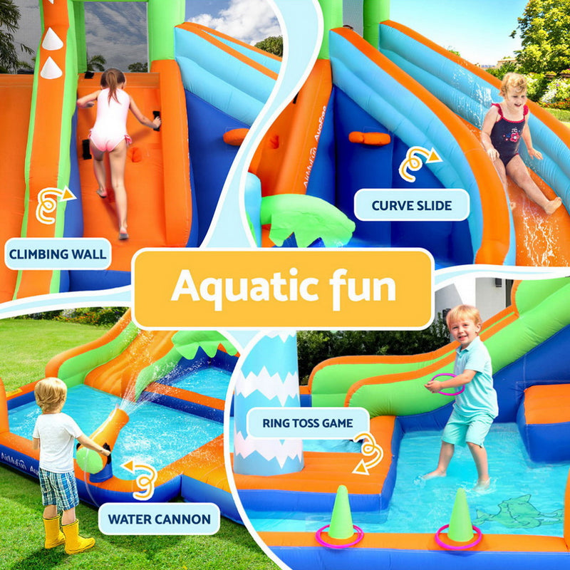 AirMyFun Kids Inflatable Pool & Double Water Slide Jumping Castle