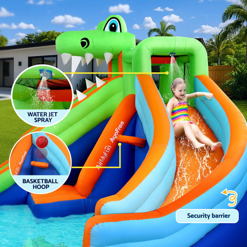 AirMyFun Kids Inflatable Pool & Double Water Slide Jumping Castle
