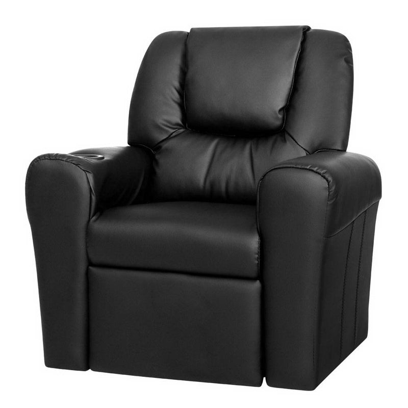 Keezi Kids PU Leather Recliner Armchair – Black