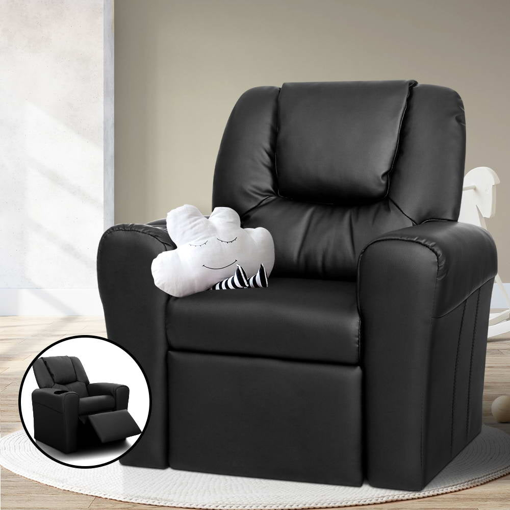 Keezi Kids PU Leather Recliner Armchair – Black