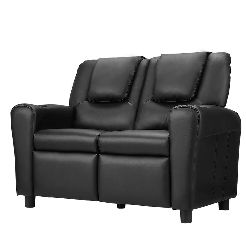 Keezi Kids Recliner Chair – Black PU Leather
