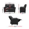Keezi Kids Recliner Chair – Black PU Leather