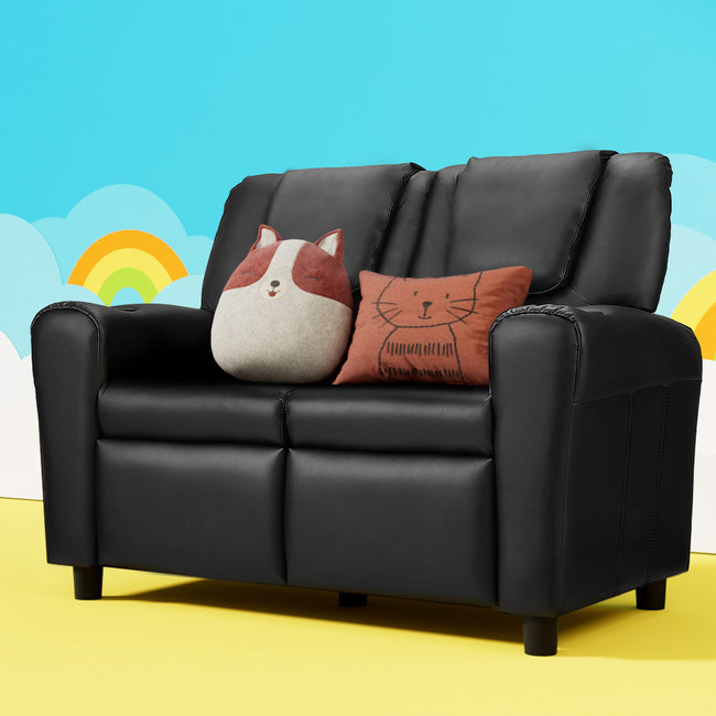 Kids Recliner Chair – Black PU Leather