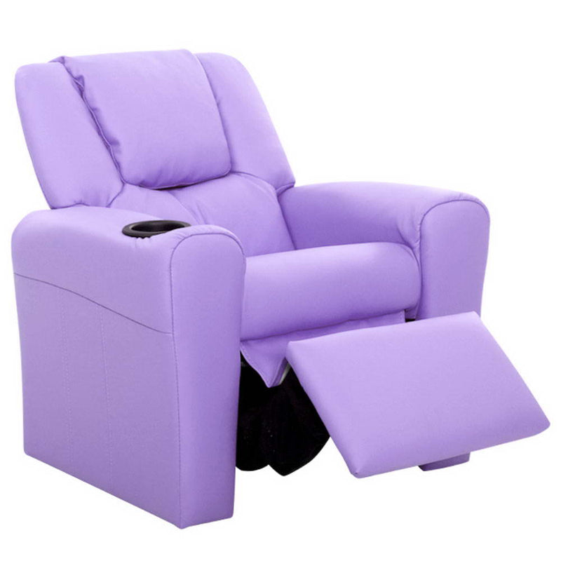 Keezi Kids PU Leather Recliner Armchair – Purple