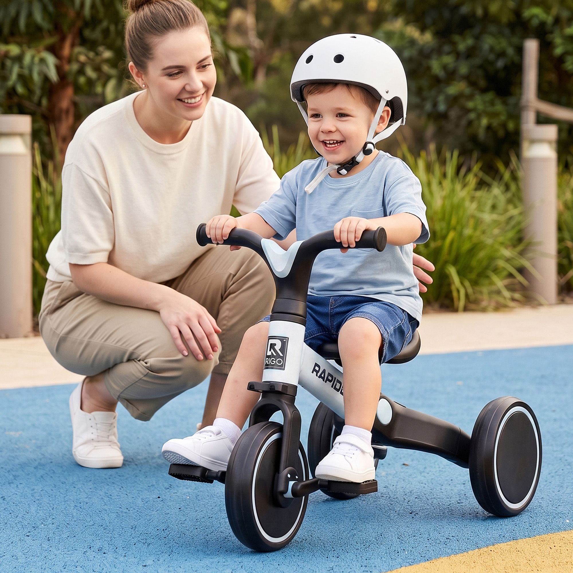 RIGO Kids Tricycle 3 Wheel Bike White 70cm