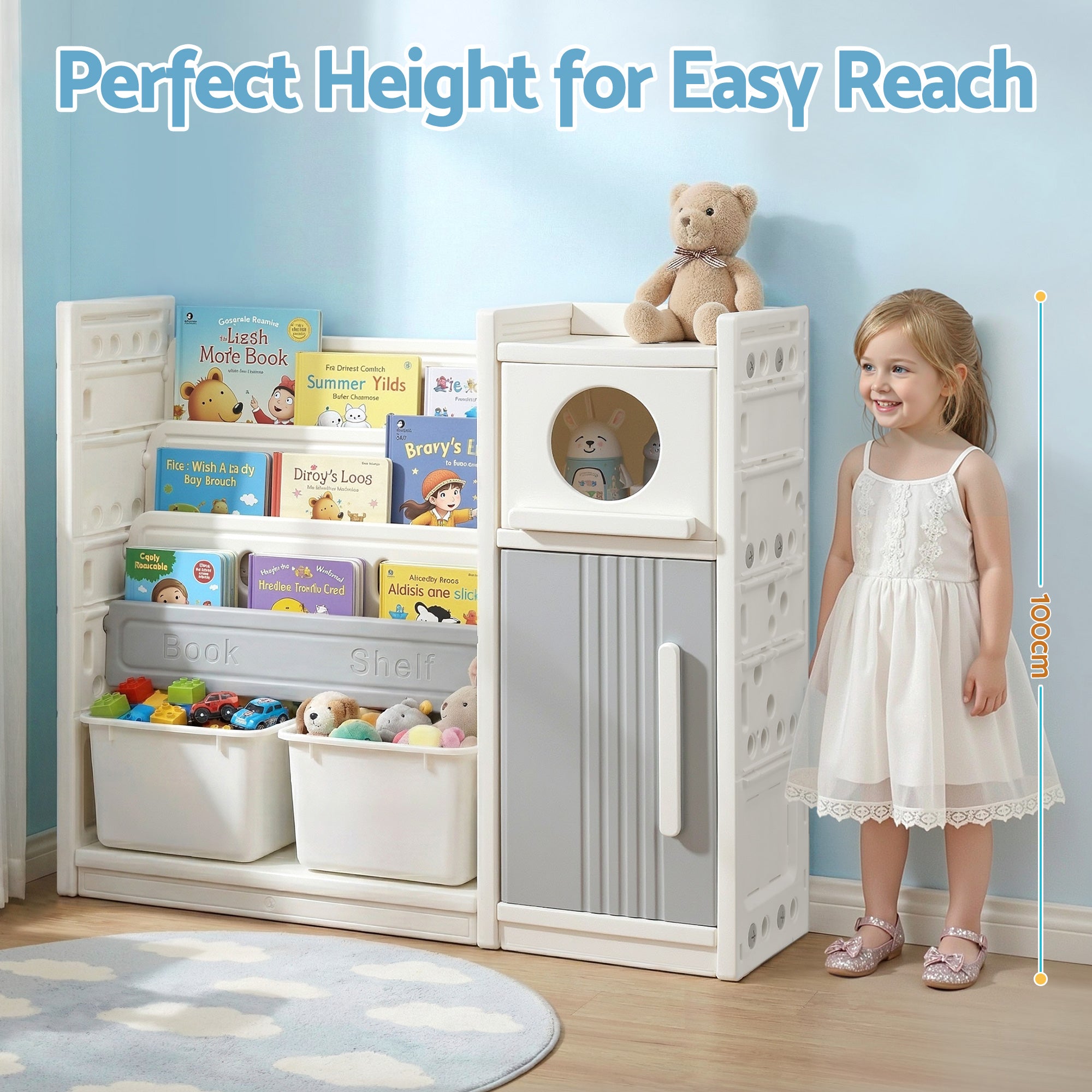 Keezi Kids Bookshelf & Toy Storage Organizer