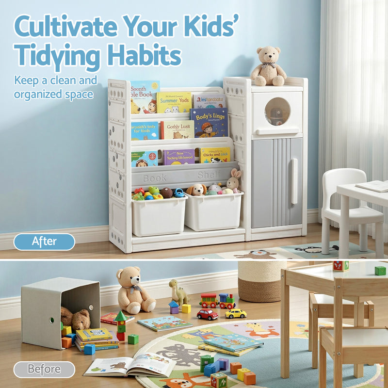 Keezi Kids Bookshelf & Toy Storage Organizer
