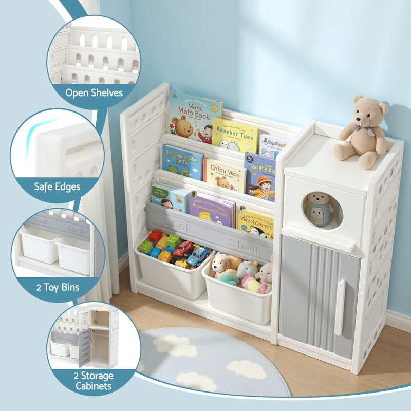 Keezi Kids Bookshelf & Toy Storage Organizer