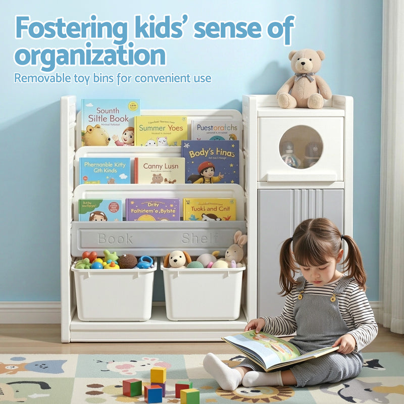 Keezi Kids Bookshelf & Toy Storage Organizer