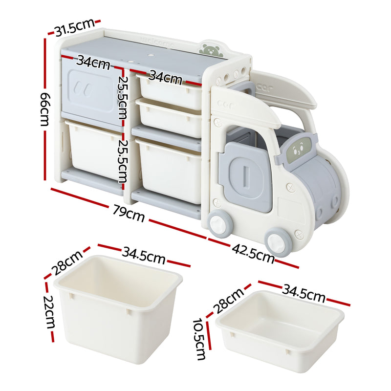 Keezi Kids Toy Storage Organizer with Bins – Car Design