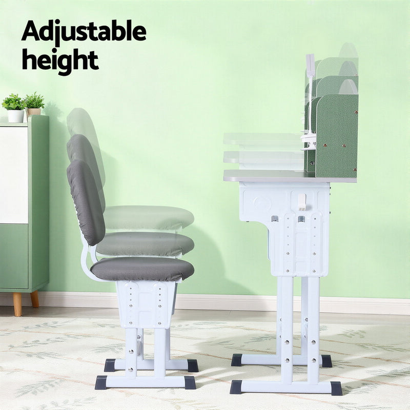 Keezi Kids Adjustable Study Desk with LED Lamp – Green