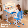 Kids Adjustable Study Desk & Chair Set with LED Lamp – Blue (Ergonomic Design)