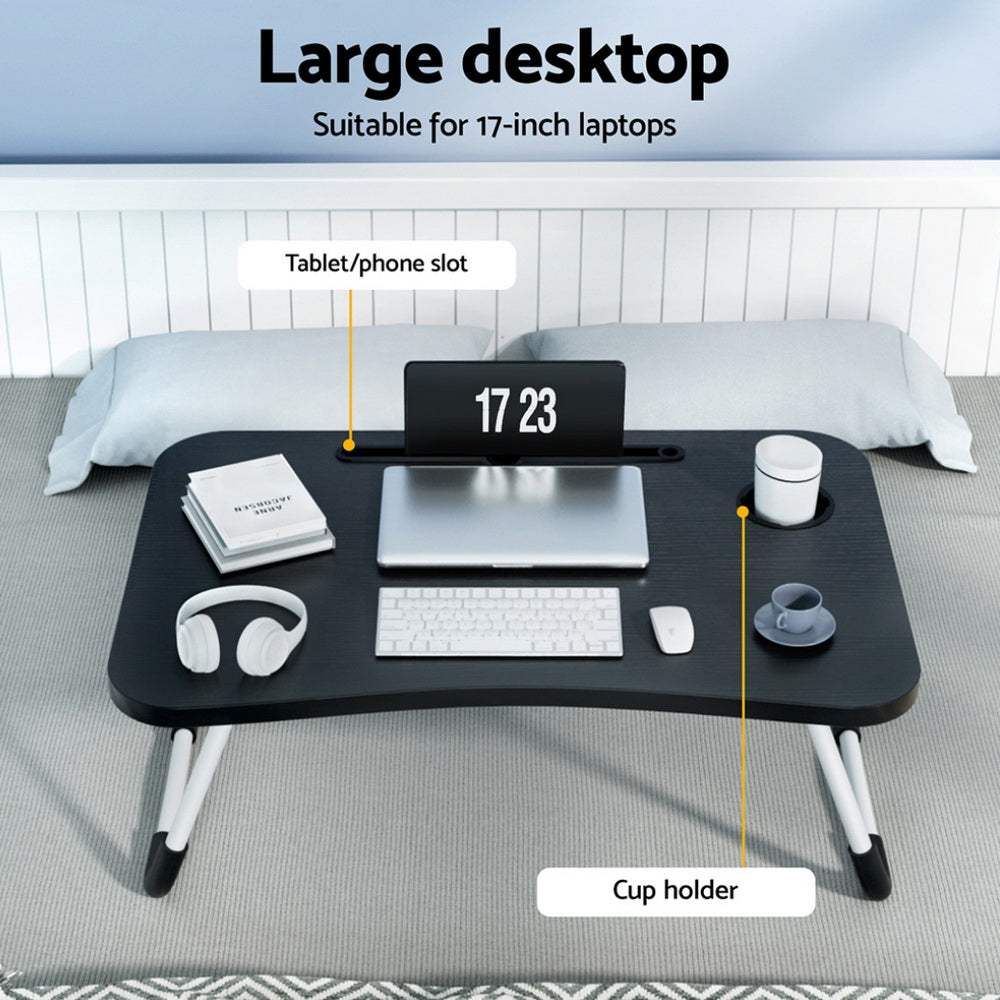 Adjustable Foldable Lap Desk Table - Black