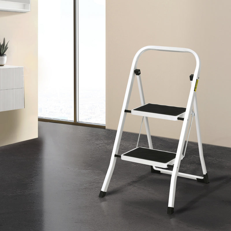 Giantz 2-Step Folding Steel Ladder – Lightweight