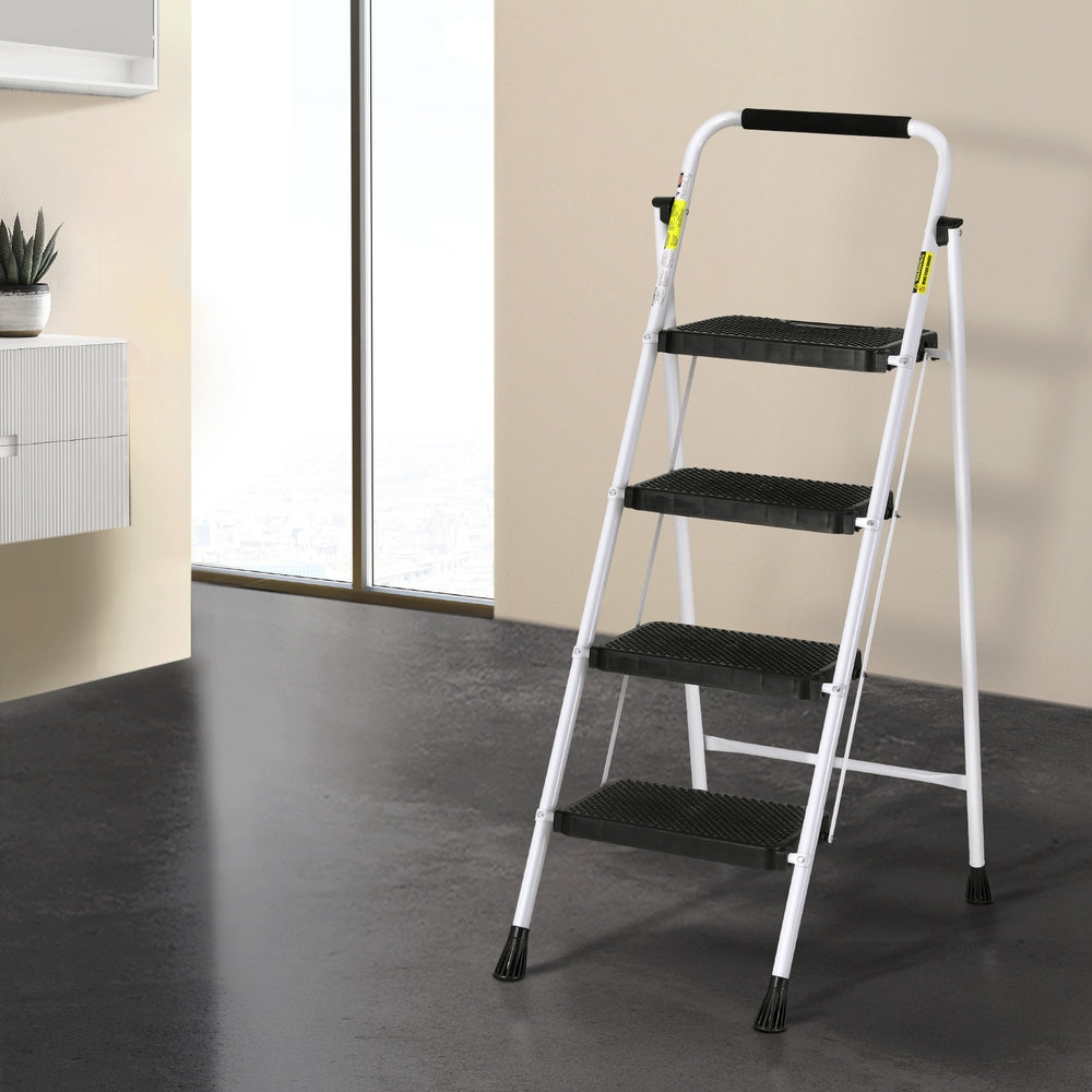 Giantz 4-Step Folding Steel Ladder – Lightweight