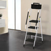 Giantz 4-Step Folding Ladder – Steel, Platform & Handrails