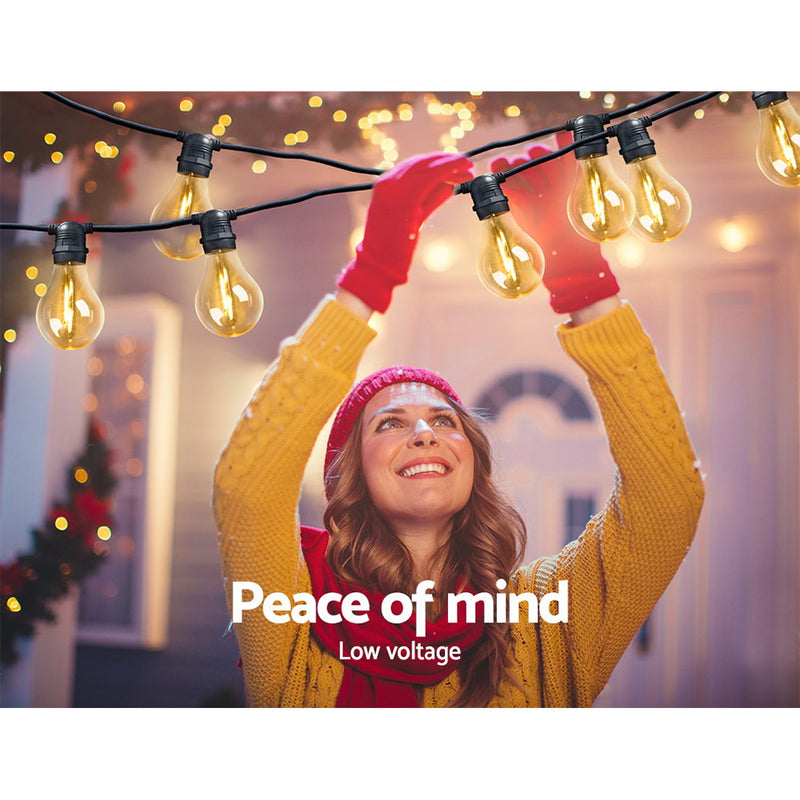 41m LED Festoon String Lights – Outdoor Garden & Party