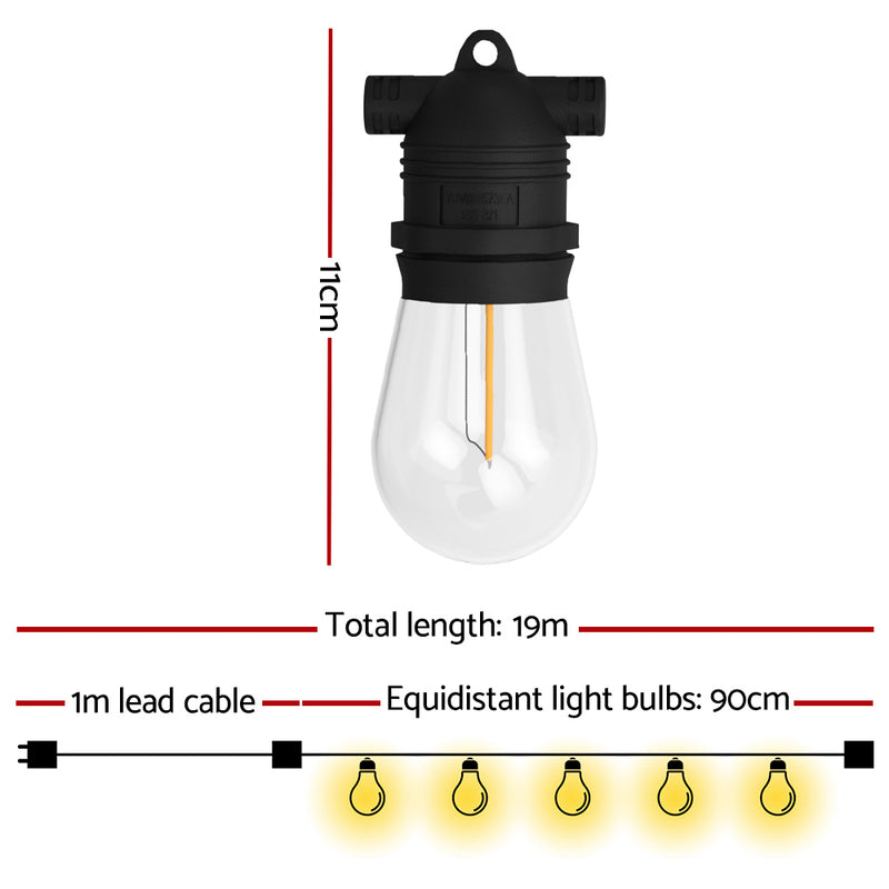 19m Festoon String Lights – Outdoor Party & Garden