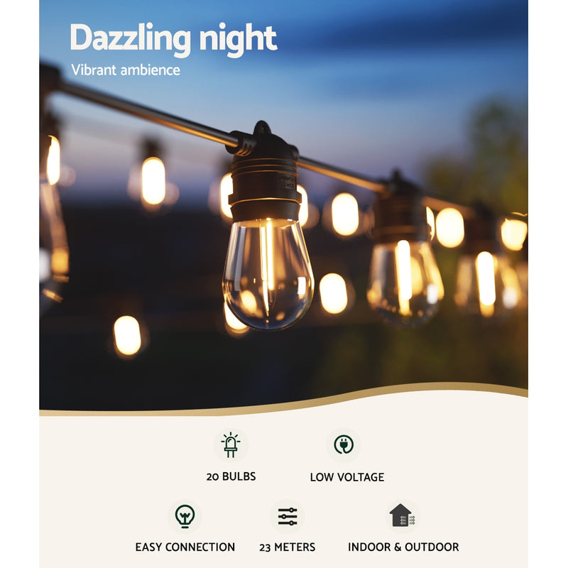 19m Festoon String Lights – Outdoor Party & Garden