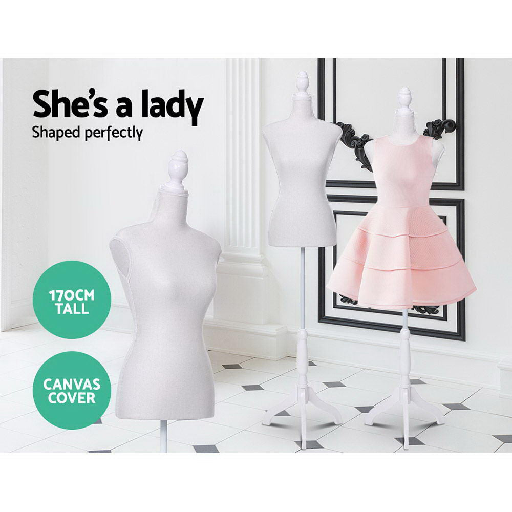 Female Mannequin 170cm – Dressmaker Clothes Display Torso White