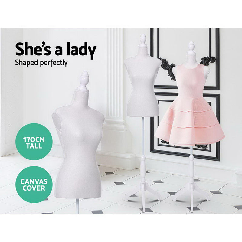 Female Mannequin 170cm – Dressmaker Clothes Display Torso White