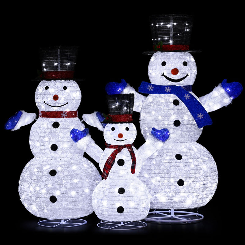 3 PCS Christmas Lights 330 LED Snowman Decor