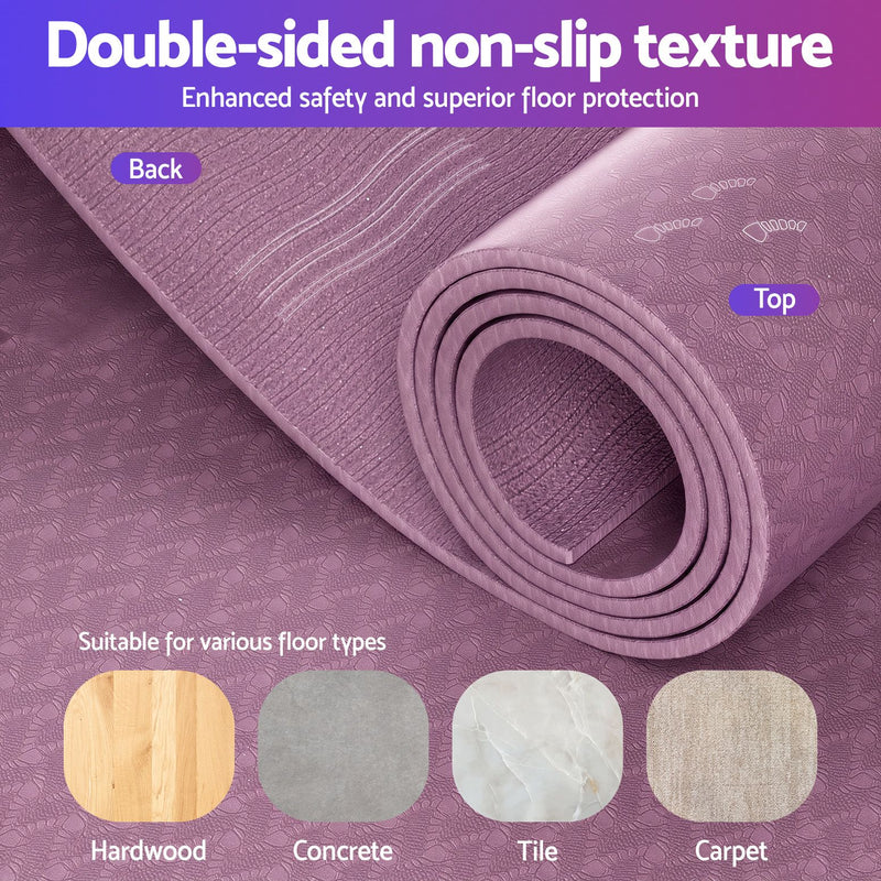 Everfit 2M Exercise Equipment Mat Treadmill Floor Rug Home Gym Purple