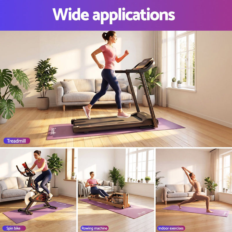 Everfit 2M Exercise Equipment Mat Treadmill Floor Rug Home Gym Purple